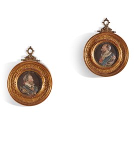 Paar Medaillons, die König Henri IV (1553-1610) und Maximilian Bethune, Herzog von Sully (1559-1641) darstellen von Guillaume (after) Dupre