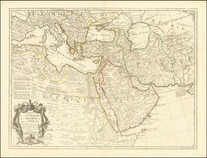 Karte der Türkei, Arabien und Persien von 1701 von Guillaume Delisle