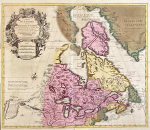 Karte von Kanada und Grönland (Radierung)