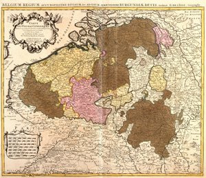 Karte der katholischen Niederlande (Belgien und Luxemburg) (Radierung)