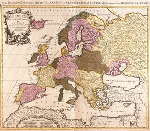 Karte von Europa (Radierung)