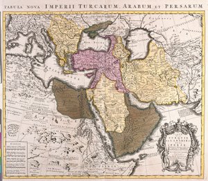Karte des Nahen Ostens: Türkisches Reich, Persien und Arabische Halbinsel (Radierung) von Guillaume Delisle