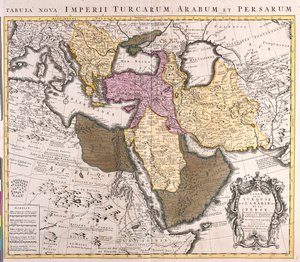 Südslowakei, Slowenien, Kroatien, Ungarn, Rumänien, Moldawien, Südukraine, Bosnien und Herzegowina, Serbien und Montenegro, Bulgarien, Albanien, Republik Mazedonien, Griechenland, Türkei, Georgien, Armenien, Aserbaidschan, Iran, Zypern, Syrien, Irak, Ostli von Guillaume Delisle