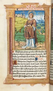 Gedrucktes Stundenbuch (Gebrauch von Rom): fol. 100v, St. Stephan