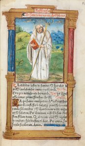 Gedrucktes Stundenbuch (Gebrauch von Rom): fol. 108r, St. Bernhard von Clairvaulx von Guillaume Le Rouge