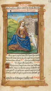 Stundenbuch (Gebrauch von Rom): fol. 112r, St. Agnes von Guillaume Le Rouge
