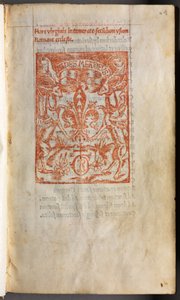Gedrucktes Stundenbuch (Gebrauch von Rom): Druckermarke von Guillaume Le Rouge