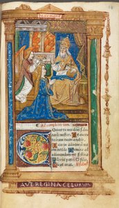 Gedrucktes Stundenbuch (Gebrauch von Rom): fol. 45r, Krönung der Jungfrau von Guillaume Le Rouge