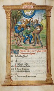 Stundenbuch (Gebrauch von Rom): fol. 4v, März Kalenderillustration von Guillaume Le Rouge