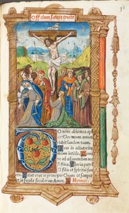 Gedrucktes Stundenbuch (Gebrauch von Rom): fol. 55r, Die Kreuzigung von Guillaume Le Rouge