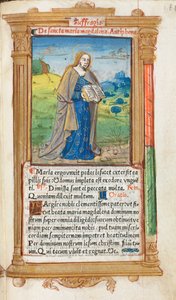 Gedrucktes Stundenbuch Gebrauch von Rom: fol. 109r, Maria Magdalena, 1510 von Guillaume Le Rouge