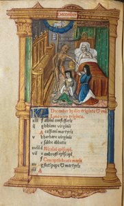 Gedrucktes Stundenbuch Gebrauch von Rom: fol. 13v, Dezember Kalenderseite, 1510