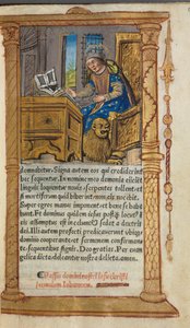 Gedrucktes Stundenbuch Gebrauch von Rom: fol. 20r, St. Markus, 1510 von Guillaume Le Rouge