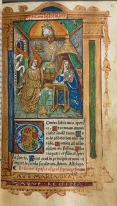Gedrucktes Stundenbuch Gebrauch von Rom: fol. 25r, Die Verkündigung, 1510