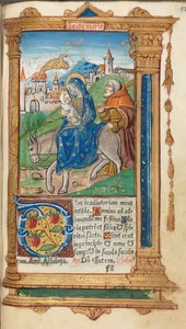 Gedrucktes Stundenbuch Gebrauch von Rom: fol. 42r, Flucht nach Ägypten, 1510