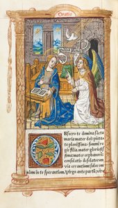 Gedrucktes Stundenbuch Gebrauch von Rom: fol. 60v, Die Verkündigung, 1510