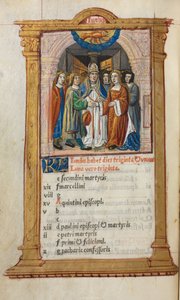 Gedrucktes Stundenbuch Gebrauch von Rom: fol. 7v, Juni Kalenderillustration von Guillaume Le Rouge