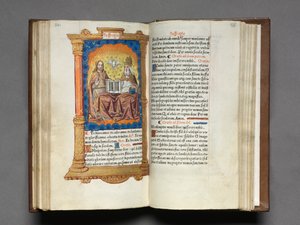 Stundenbuch des Gebrauchs von Rom: fol. 95r, Die Dreifaltigkeit, 1510 von Guillaume Le Rouge