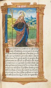 Gedrucktes Stundenbuch Gebrauch von Rom: fol. 96r, St. Augustinus, 1510