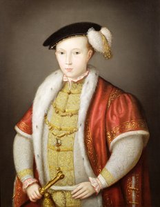 Edward VI. mit der Kette des Hosenbandordens, nach dem Porträt in der Sammlung von H.M. Königin Elizabeth II., ca. 1600