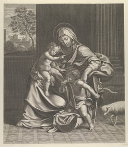 Die Jungfrau sitzt mit dem Jesuskind auf ihrem Schoß..., ca. 1650-1704 von Guillaume Vallet