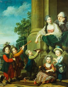 Eine Gruppenporträt der Familie Perceval