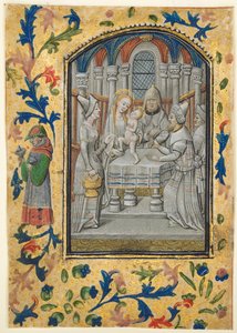Blatt aus einem Stundenbuch: Darstellung im Tempel