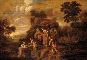 Die Tochter des Pharao entdeckt Moses im Schilfkorb von Guilliam du Gardijn