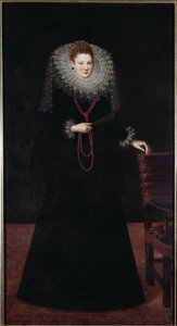 Porträt einer adligen Dame aus Genua Gemälde von Guilliam Van Deynen (1575-1624) 1610 Dim 225x120 cm Musei di Strada Nuova (ex Palazzo Bianco) Genua, Italien
