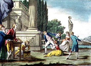 Florentinische Spiele, Madonna Fruscellina (Farbgravur) von Guiseppe Piattoli