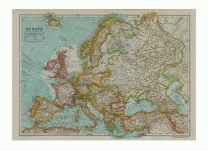 Karte von Europa, ca. 1910