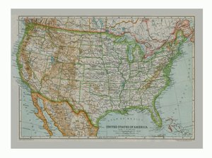 Karte der Vereinigten Staaten von Amerika, ca. 1910 von Gull Engraving Company