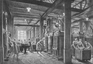 Eine moderne Ölsaaten-Zerkleinerungsanlage, ca. 1918 von Gunning King