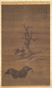 Hirtenjungen und Büffel in Landschaften, 1200er von Guo Min