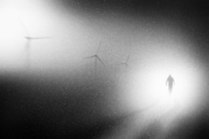 Einsame Figur Helles Licht