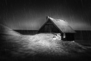 Stürmisches Küstenhäuschen von Gustav Davidsson