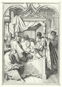 Johann, Kurfürst von Sachsen, besucht Martin Luther im Krankenhaus (Stich) von Gustav Ferdinand Leopold Konig