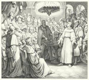 Martin Luther erscheint vor Kaiser Karl V. auf dem Reichstag zu Worms (Stich)