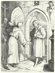 Martin Luther tritt am 17. Juli 1505 in das Augustinerkloster in Erfurt ein von Gustav Ferdinand Leopold Konig