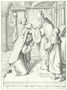 Martin Luther wird von Jerome Scultetus, Bischof von Brandenburg, im Erfurter Dom zum Priester geweiht, 3. April 1507 von Gustav Ferdinand Leopold Konig