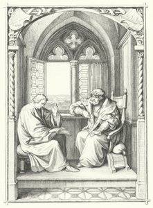 Martin Luther liest aus der Bibel für Johann, Kurfürst von Sachsen (Stich) von Gustav Ferdinand Leopold Konig