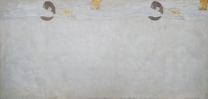 Beethovenfries: Die Sehnsucht nach Glück - Tafel 2, linke Langwand von Gustav Klimt