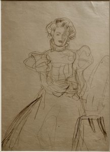 Bildnis Sonja Knips – In einem Stuhl sitzend (von vorne)