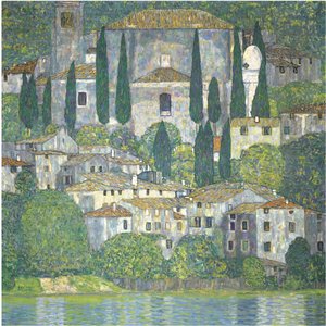 Kirche in Cassone Landschaft mit Zypressen, 1913
