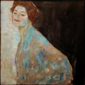 Damenbildnis in Weiß von Gustav Klimt