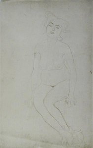Sitzende nackte Frau, ca. 1903 von Gustav Klimt