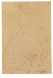 Porträt von Adele Bloch-Bauer. Kostümstudie mit hufeisenförmig gehaltenen Händen von Gustav Klimt