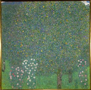 Rosensträucher unter Bäumen von Gustav Klimt