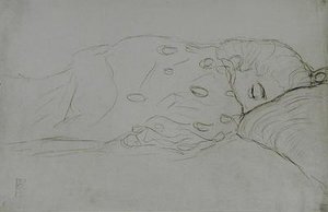 Schlafender Akt von Gustav Klimt