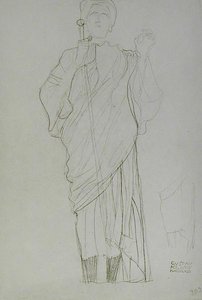Stehende Frau mit Schwert von Gustav Klimt